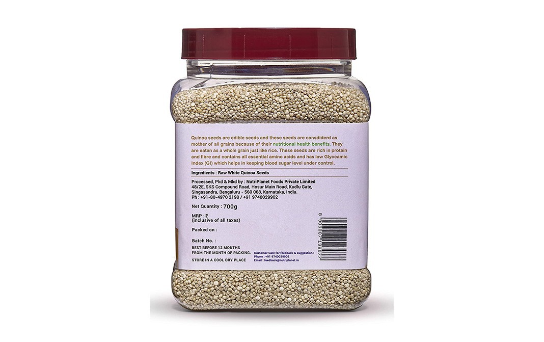 Fulsome White Quinoa Seeds    Plastic Jar  700 grams